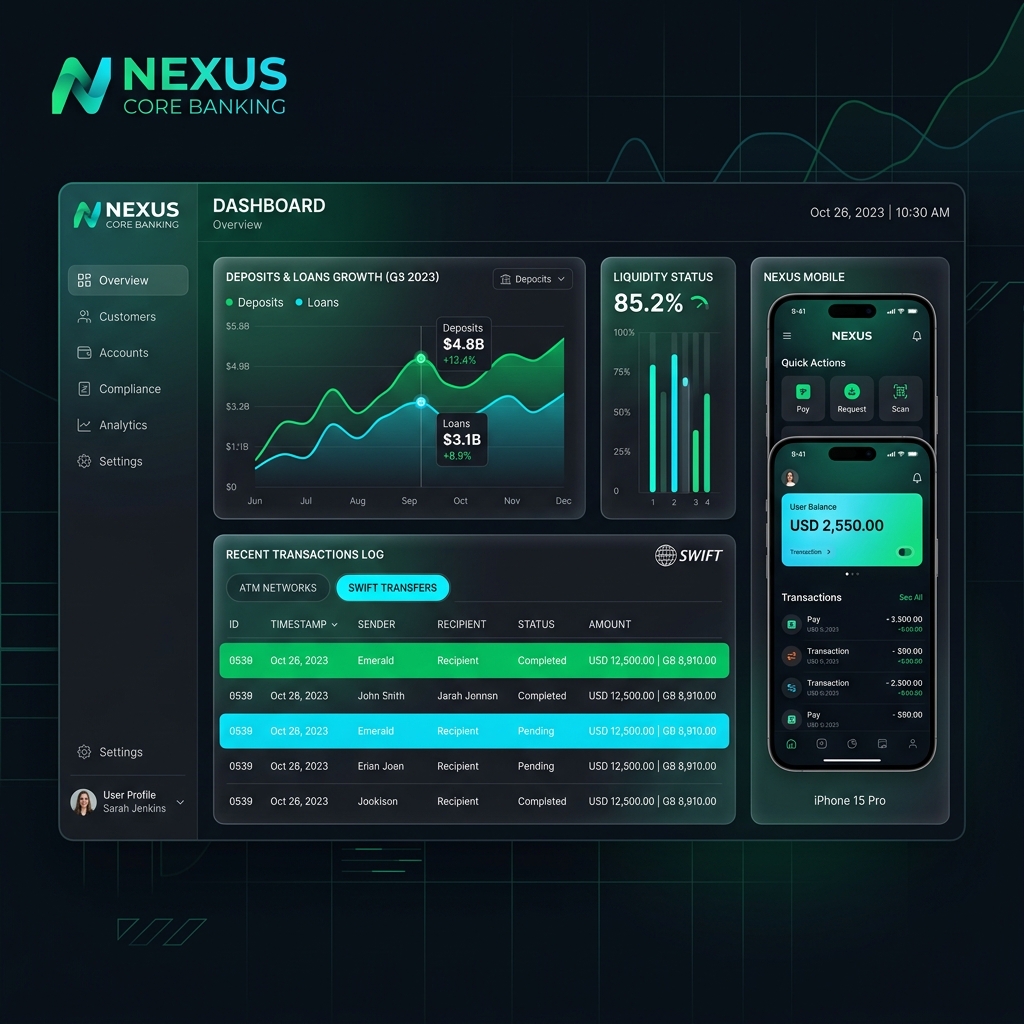 Nexus Core Banking Dashboard